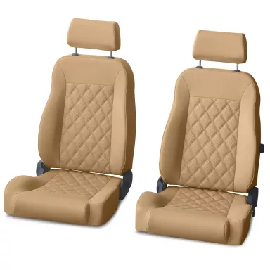 Caballo Classic Cashew Diamond Front Bucket Seats, 66-77 Bronco *PREORDER